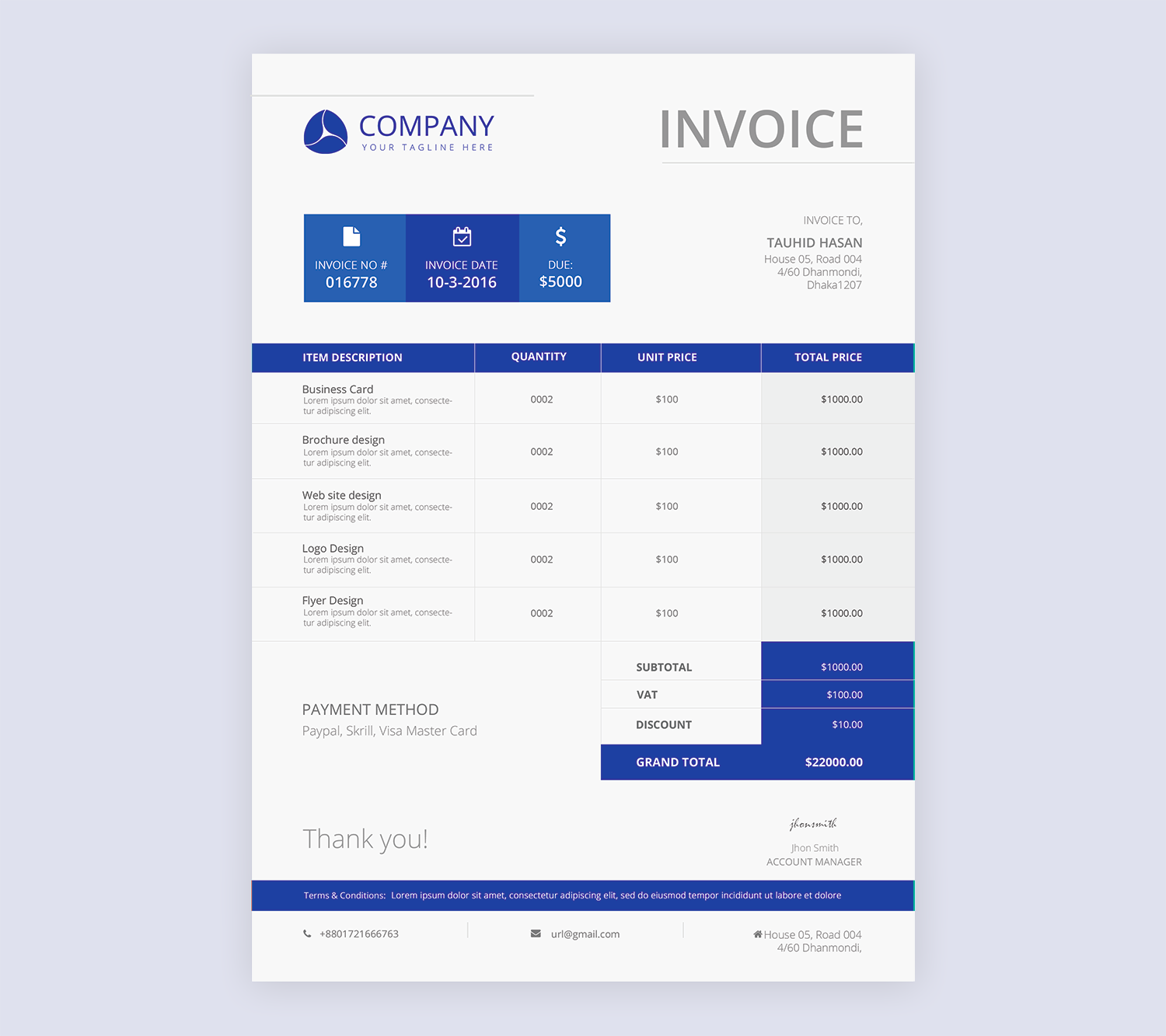 Invoice for Word